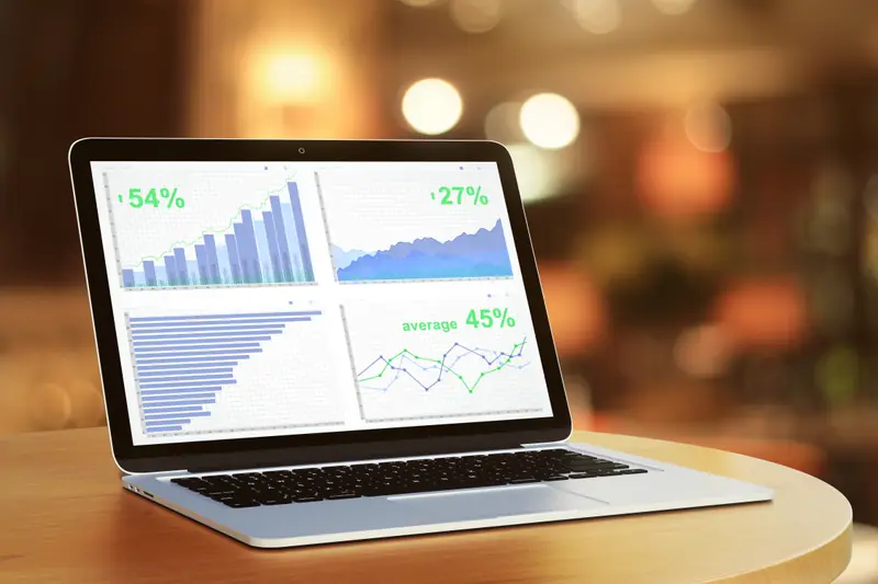 Notebook exibindo gráficos de desempenho de campanhas